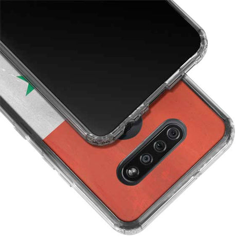 Syria Flag Distressed LG K51/Q51 Clear Case